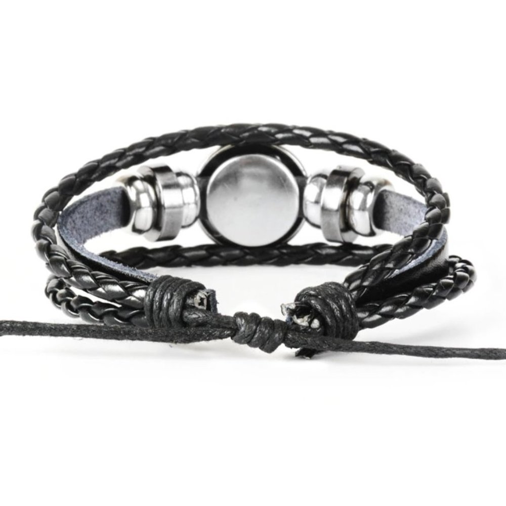 Bracelet- NEW- Leather Christian LOVE Adjustable - Picture 2 of 2